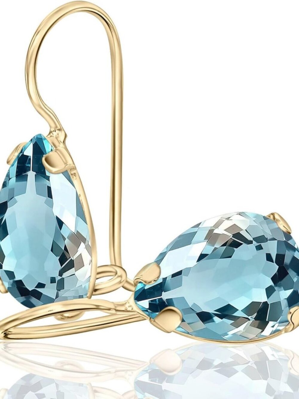 Gold Plated Birthstone Teardrop Dangle Earrings - Elegant Jewelry Gift